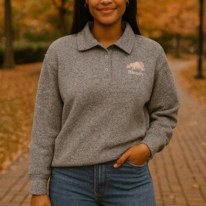 Roots Quarter Button Up Crewneck Pullover